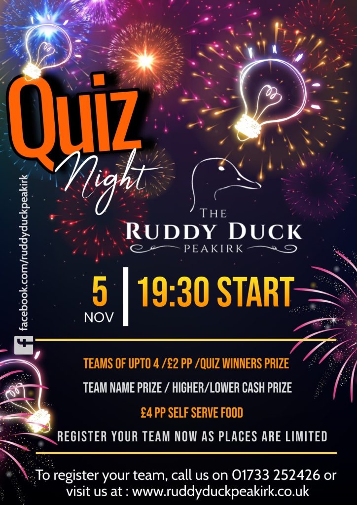 Quiz night 5th november