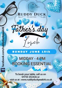 Fathers day Lunch at the ruddy duck Sunday June 15th