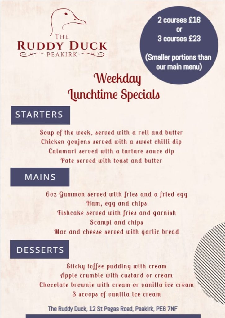 lunchtime specials