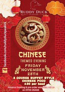 Chinese themed evening at The Ruddy Duck