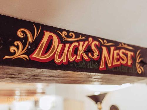 The ceiling wooden beam within The Ducks Nest in The Ruddy Duck